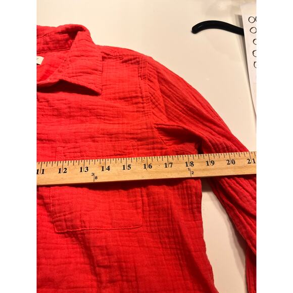 J. Crew Bright Pink Linen Long Sleeve Button-Up Shirt Size Small - Picture 4 of 6